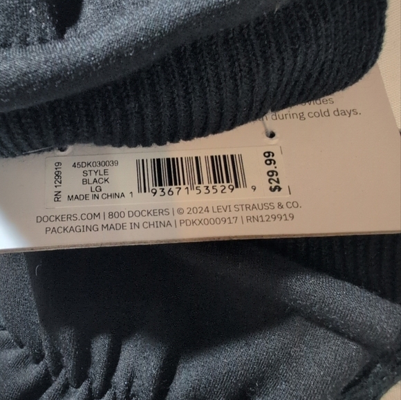 Dockers Charcoal/Black Rayon/acrylic Cloth Gloves Size Large - Picture 5 of 7